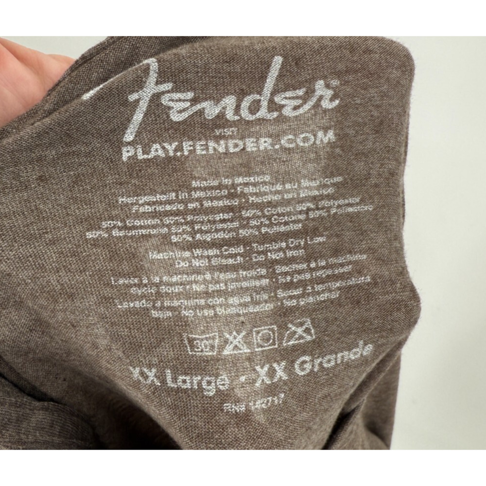 Fender Guitar Men's T-Shirt Sunset Rock Roll Olive Size 2XL New - Picture 5 of 5